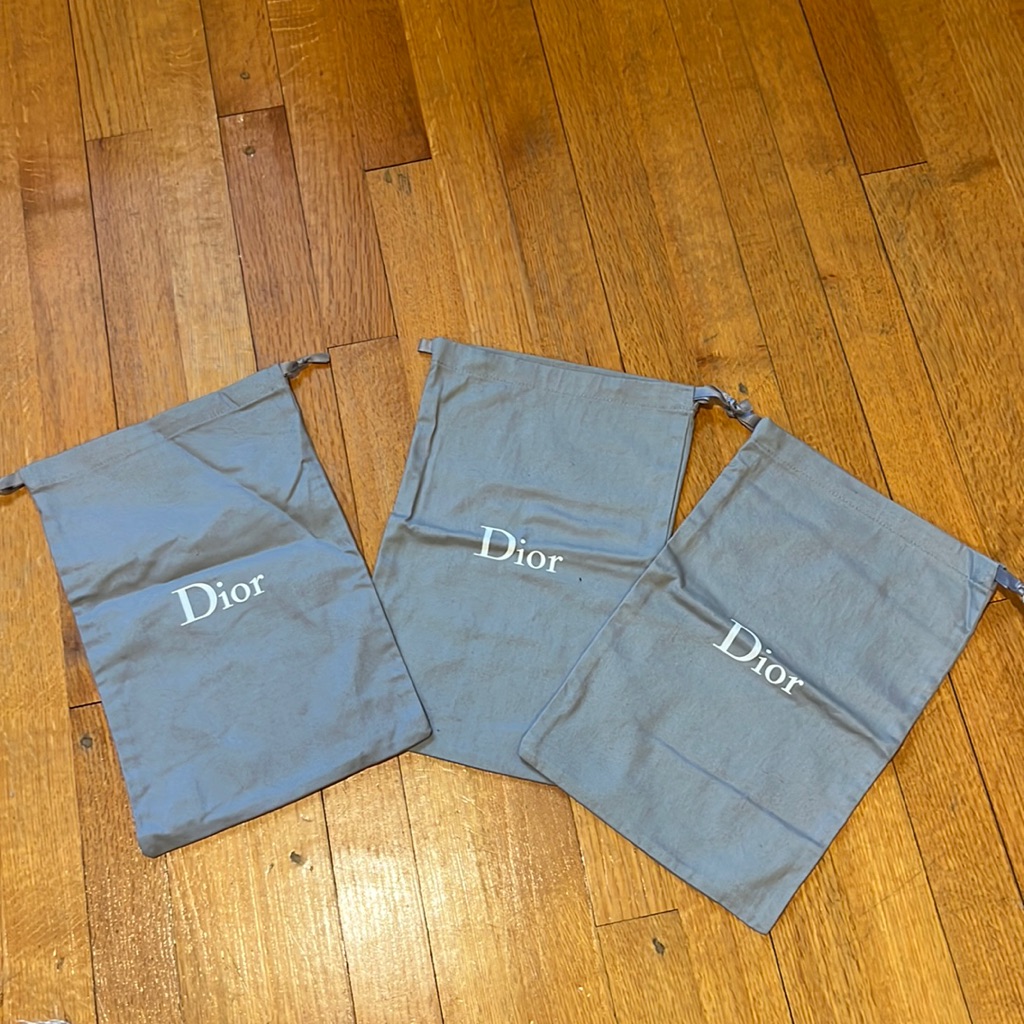 3 Authentic Dior Fabric New Dust Bags